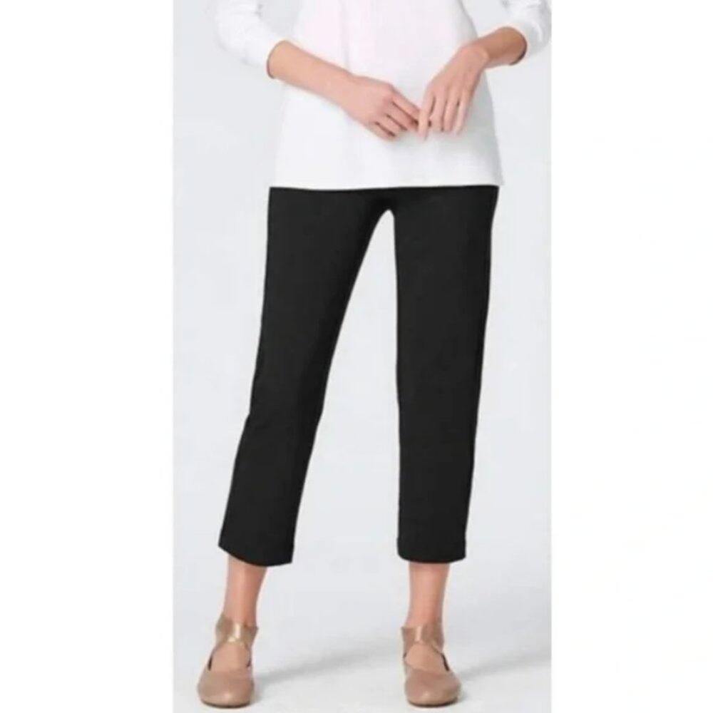 J. Jill Stretch Petite Black Cropped Trouser Size 6P